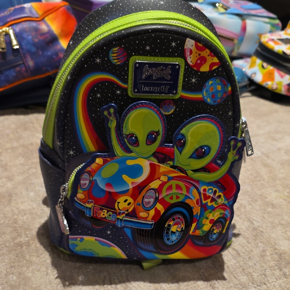 Loungefly Lisa Frank Cosmic Alien Ride Backpack w/wallet